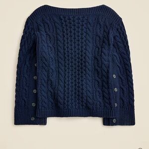 J. Crew Spring Street Cashmere Dark Blue Cable Knit Sweater